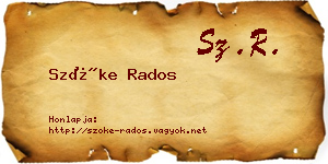 Szőke Rados névjegykártya